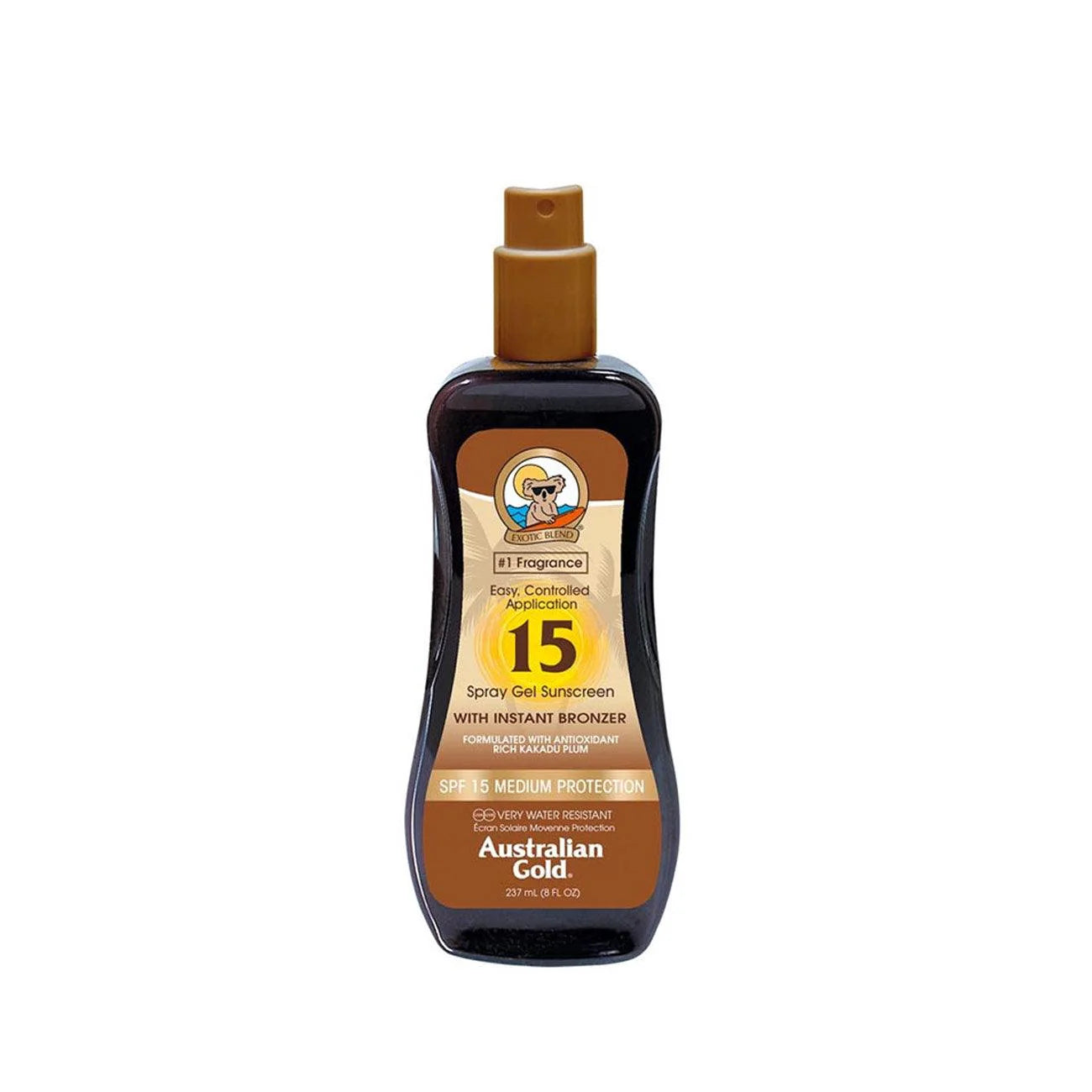 Australian Gold SPF 15 Spray Gel with Bronzer 237 ML